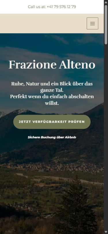 Derselbe Webauftritt auf einem Handy